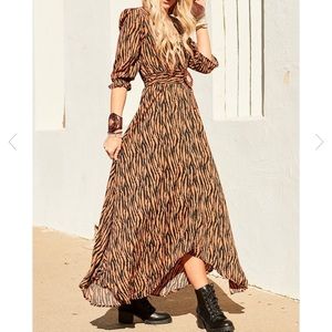 Animal print high low dress